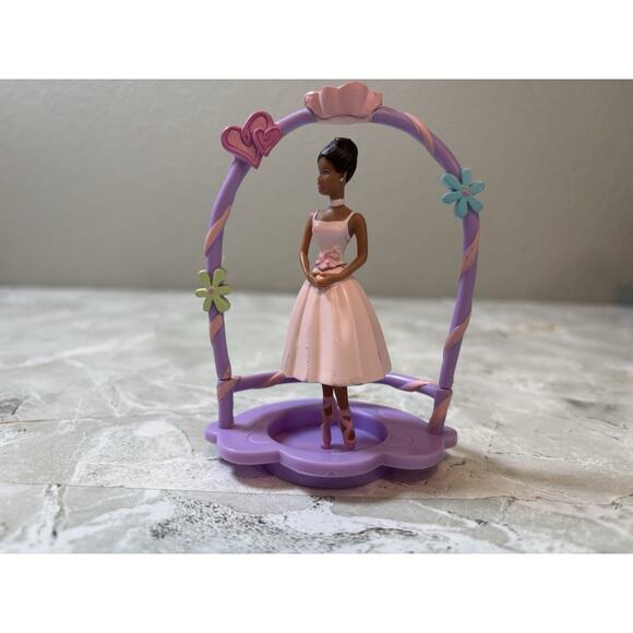 Barbie Ballerina Spinning Cake Topper 2005 Purple Vintage - Picture 2 of 6